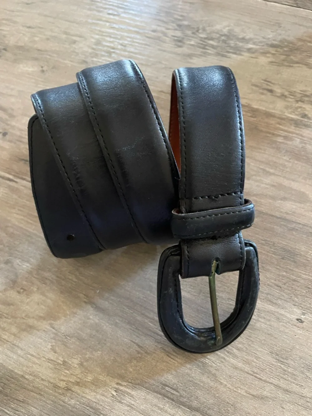 Vintage Coach black Burnished cowhide leather  belt leather buckle women’s large